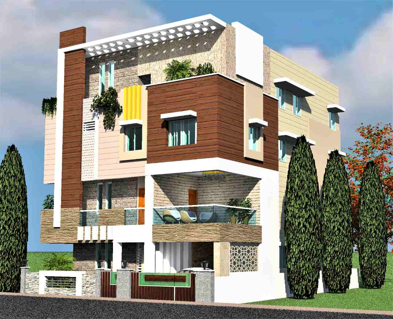 Residential elevation by Hari Builders